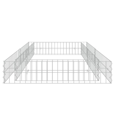 Podwyższona donica gabionowa, galwanizowana stal, 200x100x20 cm