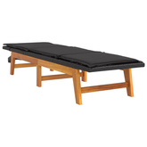 vidaXL Leżaki z poduszką, 2 szt., polirattan i lite drewno akacjowe