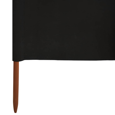 Parawan 5-skrzydłowy z tkaniny, 600x120 cm, czarny