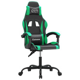 vidaXL Obrotowy fotel gamingowy, czarno-zielony, sztuczna skóra model standard