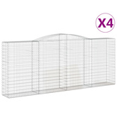 Kosze gabionowe, 4 szt, 400x50x160/180 cm, galwanizowane żelazo