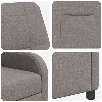 Fotel recliner Ciemnoszary tkanina