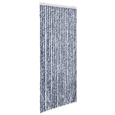 Zasłona przeciwko owadom, niebiesko-biała, 90x200 cm, szenil