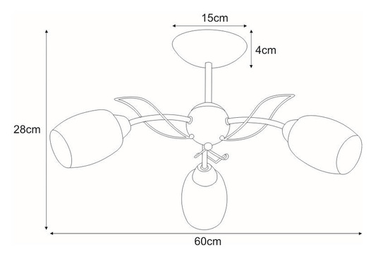 Lampa sufitowa K-JSL-6093/3 CHR z serii XENA KAJA