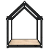 vidaXL Legowisko dla psa, czarne, 111x80x100cm, lite drewno sosnowe