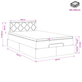 Łóżko z pojemnikiem i materacem LED ciemnoszary 120 x 190 cm