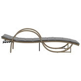 vidaXL Leżaki ze stolikiem, 2 szt., beżowe, polirattan model standard