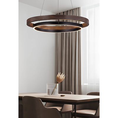 Lampa wisząca Abigali Plato 38W ring nowoczesna brązowy/czarny