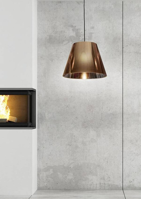 Lampa wisząca z abażurem Platino miedziana nowoczesna pojedyncza E27