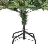 vidaXL Sztuczna choinka z lampkami i szyszkami, zielona 120 cm, PVC/PE