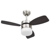 vidaXL Wentylator sufitowy z lampą i pilotem, 76 cm, ciemnobrązowy