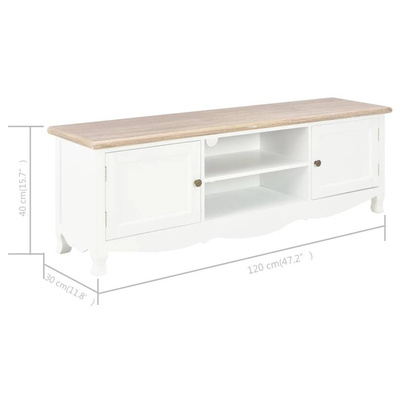 vidaXL Szafka pod TV, biała, 120 x 30 x 40 cm, drewniana