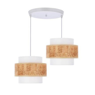 Lampa wisząca z abażurami Cork biała podwójna nad stół