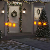 Ozdoby świetlne LED z prętami, składane, 3 szt., żółte, 35 cm