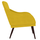 vidaXL Fotel, żółty, 63x76x80 cm, obity aksamitem