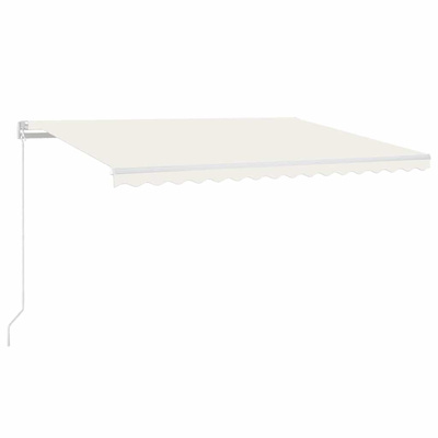 Ręcznie zwijana markiza z LED, 400 x 300 cm, kremowa