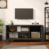 vidaXL Szafka pod TV, czarna, 100x40x45 cm, materiał drewnopochodny