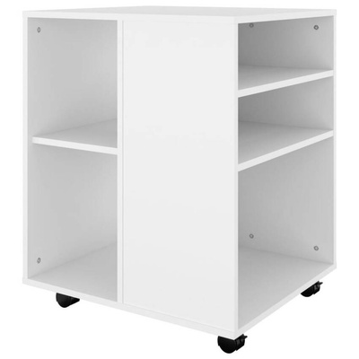 vidaXL Szafka na kółkach, biała, 60x53x72 cm, materiał drewnopochodny