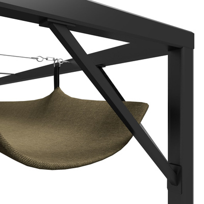 vidaXL Altana ogrodowa ze zwijanym dachem, 3x3 m, taupe, 180 g/m²