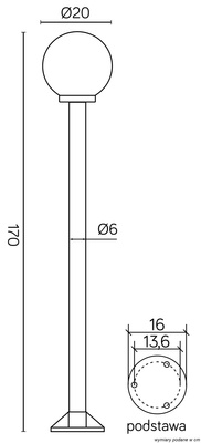 Lampa ogrodowa stojąca K 5002/1/K 200