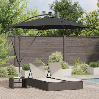 Parasol plażowy Czarny 249 x 249 x 250 cm Poliester i aluminium