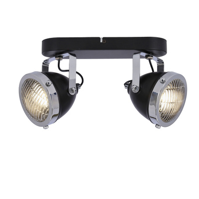 Crazy lampa sufitowa listwa czarny 2x15w gu10 klosz bezbarwny