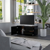 vidaXL Szafka pod TV, czarna, 80x34x36 cm materiał drewnopochodny