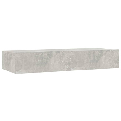 vidaXL Szafka pod TV z oświetleniem LED, szarość betonu, 90x35x15,5 cm