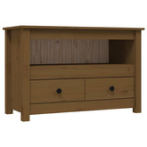 vidaXL Szafka pod TV, miodowy brąz, 79x35x52 cm, lite drewno sosnowe