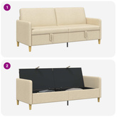 Sofa z miejscem do przechowywania kremowy 192 x 78 x 87 cm