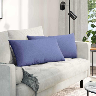Poduszki na sofę 2 pcs Niebieski dżins 80 x 40 cm tkanina