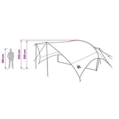 Wodoodporny tarp do campingu niebieski 695 x 580 x 200 cm