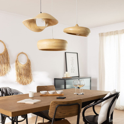 Lampa wiszaca Boho z Bambusa ?60cm Abruzzo Espresso E27