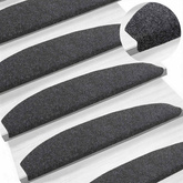 Samoprzylepne maty na schody Półokrąg 15 pcs ciemnoszary