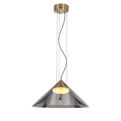 Lampa wisząca Presto 42 szklana złota z kloszem dymionym nad stół GX53