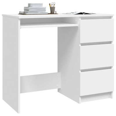vidaXL Biurko, białe, 90x45x76 cm, materiał drewnopochodny