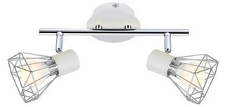 Lampa listwa ścienna/sufitowa chrom/biała 2xE14 Verve 92-61348