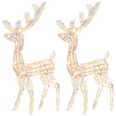 Akrylowe renifery ozdobne, 2 szt., 128 cm, kolorowe