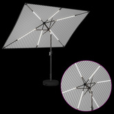 Parasol ogrodowy z oświetleniem LED i podstawą 200 x 300 cm