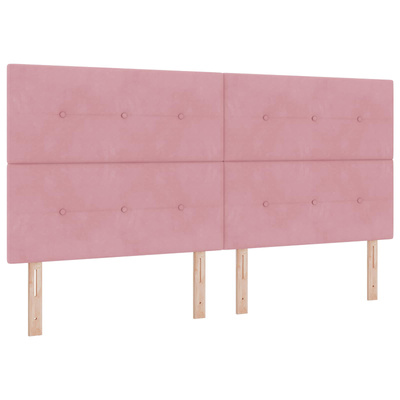 Łóżko ottoman z materacem różowy 200 x 200 cm Welur
