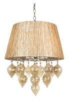 Lampa wisząca na łańcuchu szaro beżowa Elissa Candellux 33-04567