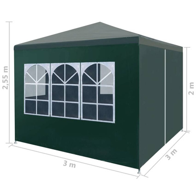 vidaXL Namiot imprezowy, 3 x 3 m, zielony