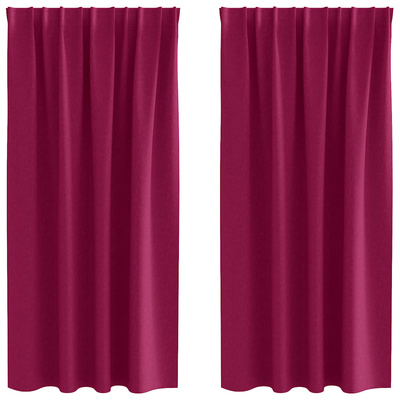 Firany blackout z kółkami 2 pcs Czerwone wino 175 x 140 cm