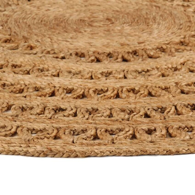 Ręcznie pleciony dywan z juty, 120 cm, okrągły vidaXL