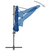 vidaXL Parasol wiszący na stalowym słupku, 300 cm, lazurowy