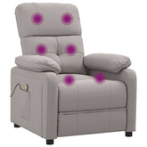 vidaXL Fotel masujący, taupe, tkanina model standard