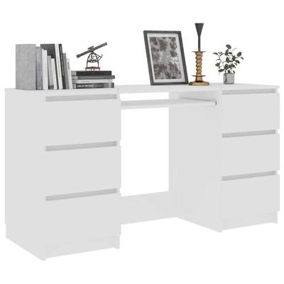 vidaXL Biurko, białe, 140x50x77 cm, materiał drewnopochodny