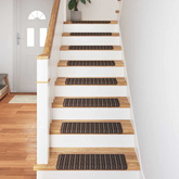 Samoprzylepne maty na schody 15 pcs Brązowy 65 x 21 x 4 cm