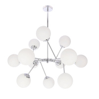 BELWEDER lampa wisząca chromowy 12x40W E14 klosz biały 30-39828
