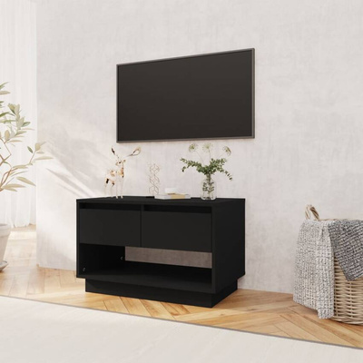 vidaXL Szafka pod TV, czarna, 70x41x44 cm, materiał drewnopochodny